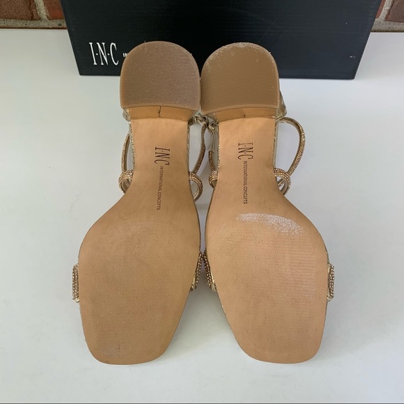 INC international concepts nerissa sandals gold block heel women’s size US 6 M - Picture 5 of 8